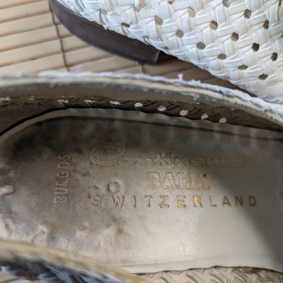 Bally Switzerland Burgos Continentals  Men Size 8 White Woven Leather Causal Loa main image 8